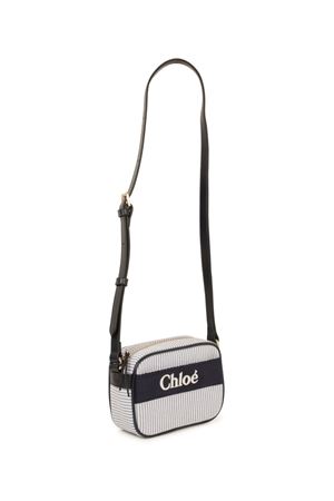 Borsa a spalla in cotone blu navy CHLOÉ KIDS | C20428859